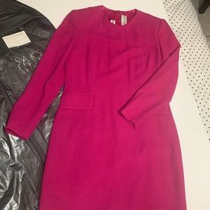 David Hayes 1990s 100% wool pink shift dress